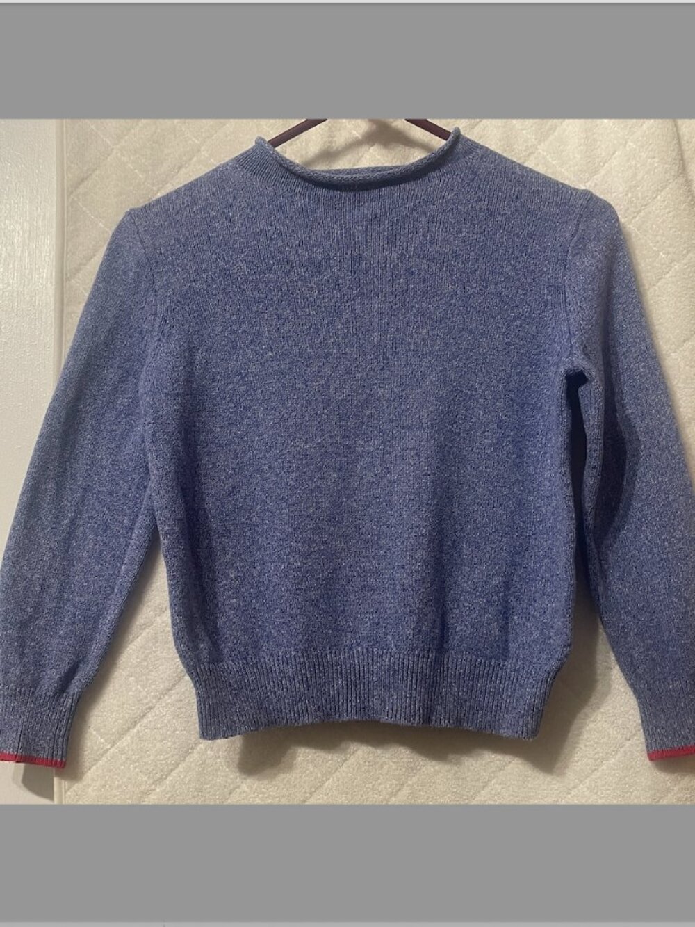 Crewcuts J.Crew Kids Size M (8) Rollneck Cotton Sweater Heather Blue Roll Neck